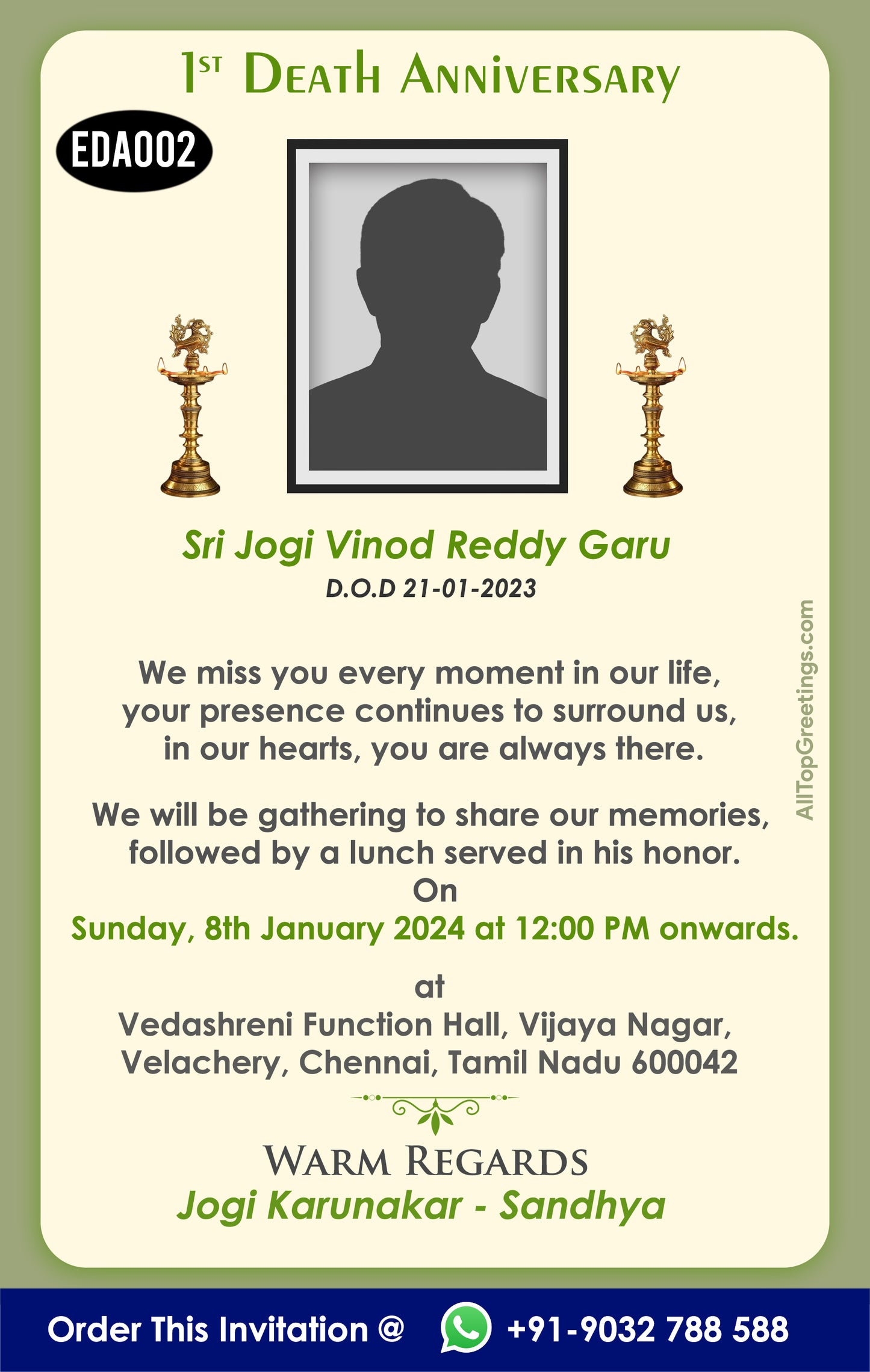 Death anniversary invitation Design, single page invitation design for death anniversary