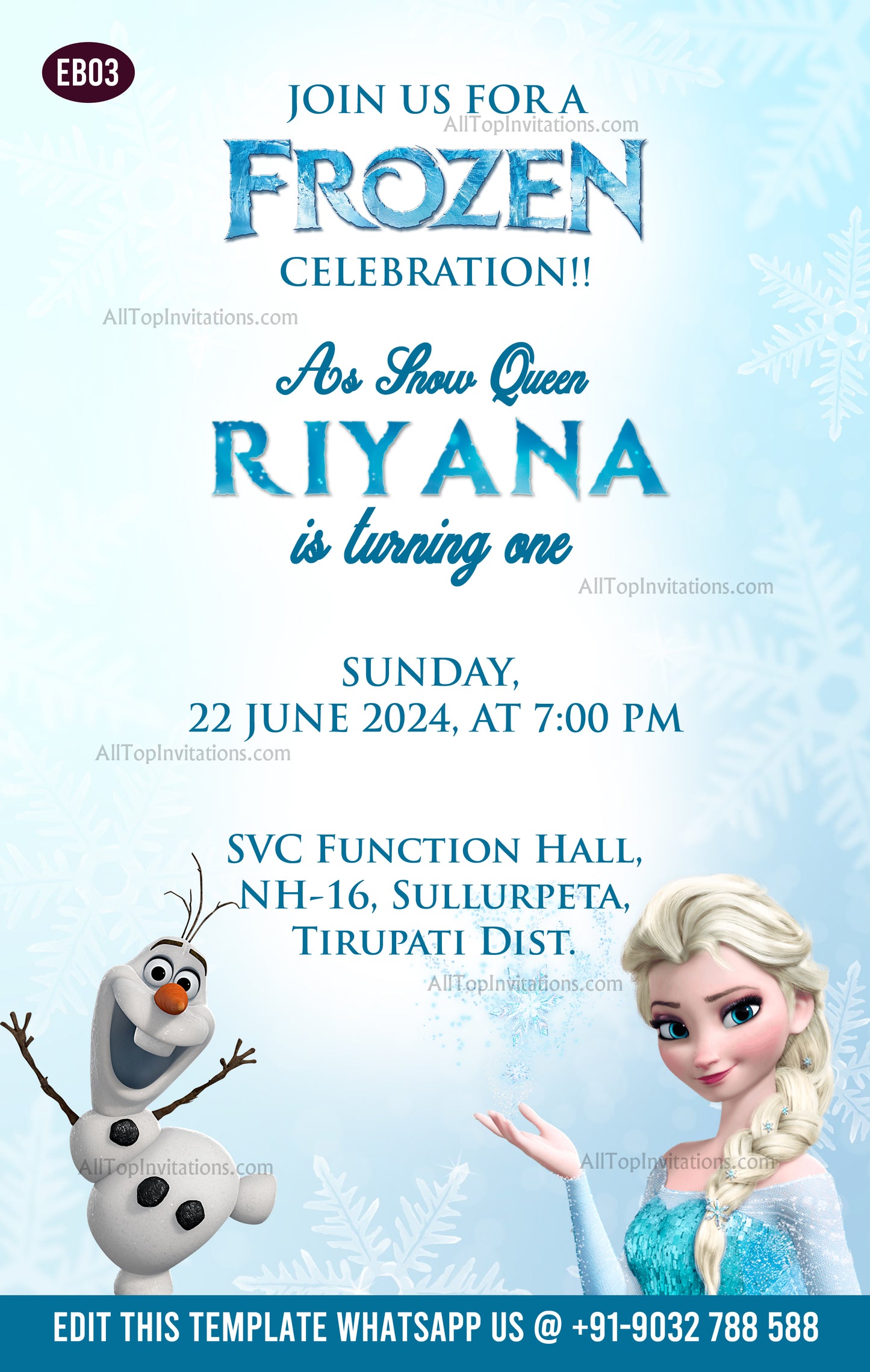 Frozen Birthday Invitation Template