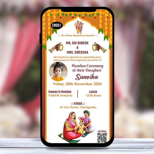 Mundan Ceremony invitation card