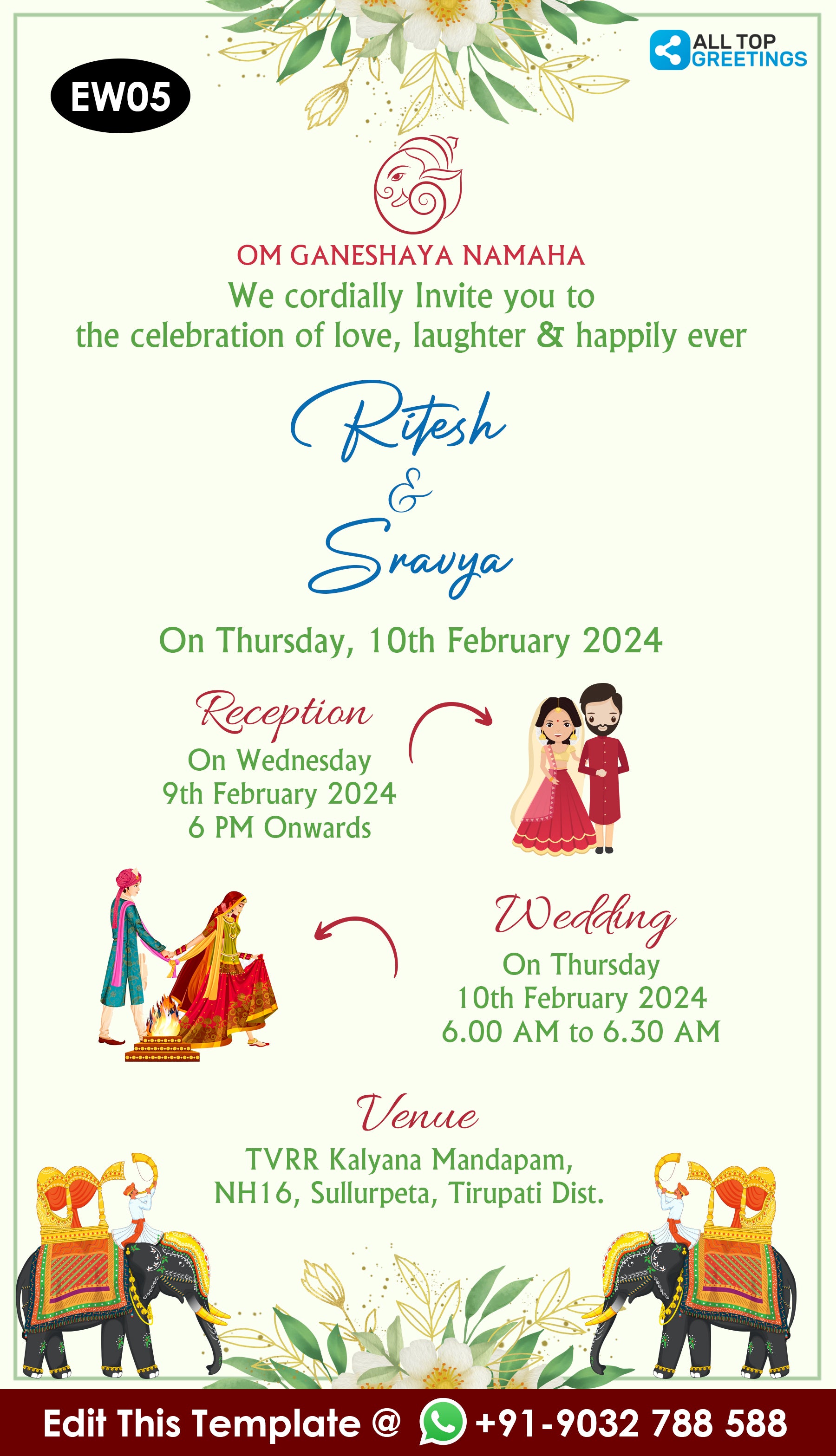 Indian Wedding Invitation Cards Templates