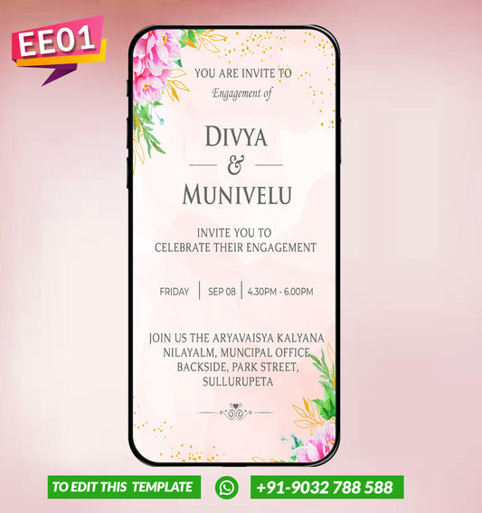 Engagement invitation card template - EE01
