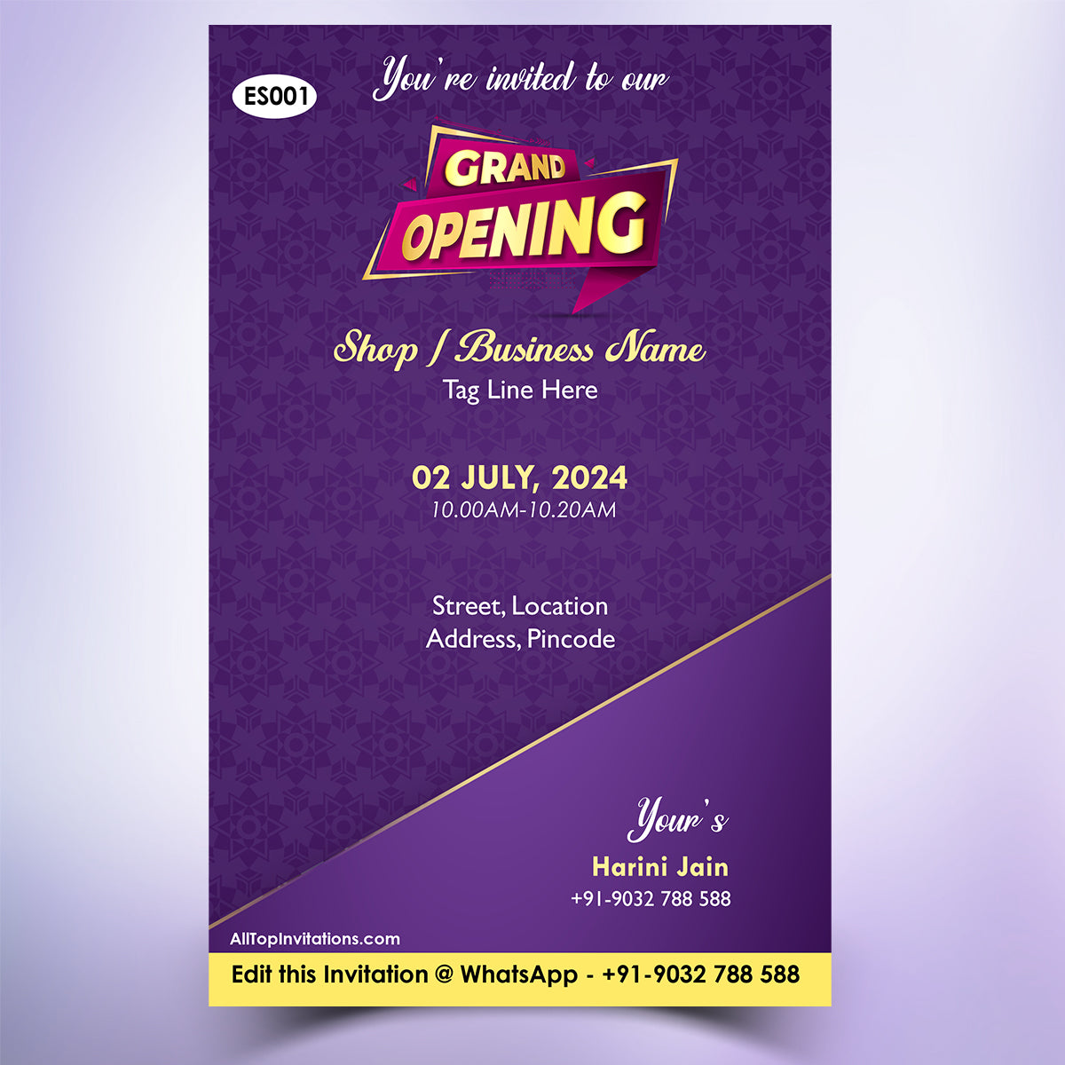 Grand Opening Invitation card