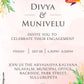 Royal caricature invitation card for Digital Engagement of Telugu family in english traditional 