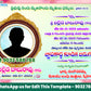 Funeral invitation card in TELUGU language with flowers, frame as floral theme design